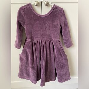 RuffleButts Purple velvet dress